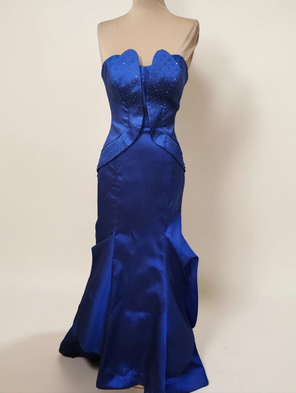 MAC DUGGAL Royal Blue Strapless Mermaid Evening Gown - Size XS - Picture 2 of 13